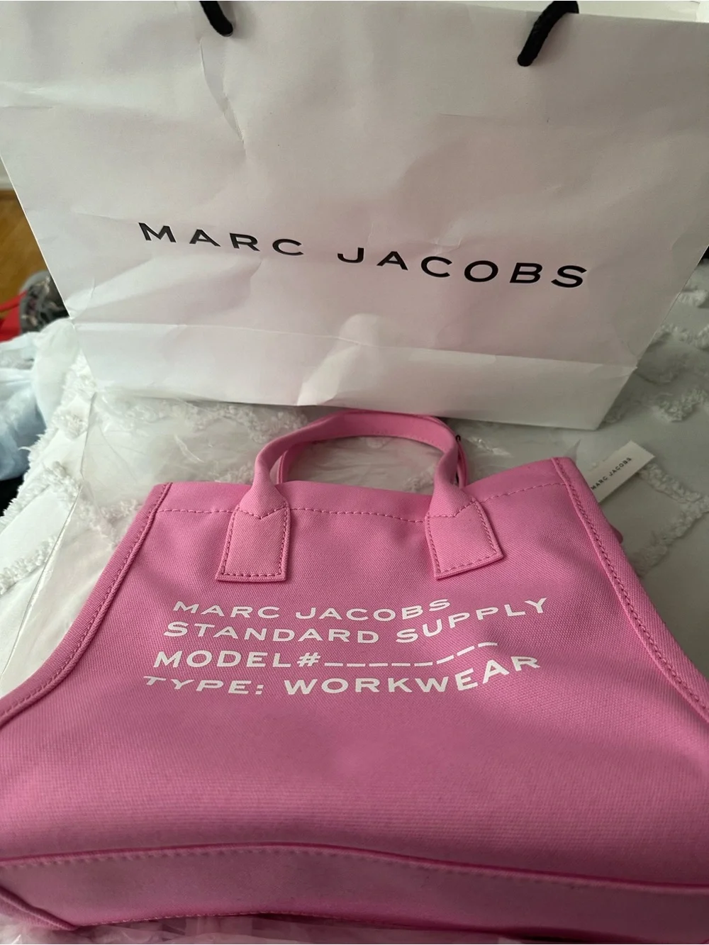 Marc Jacobs Pink Canvas Logo Tote